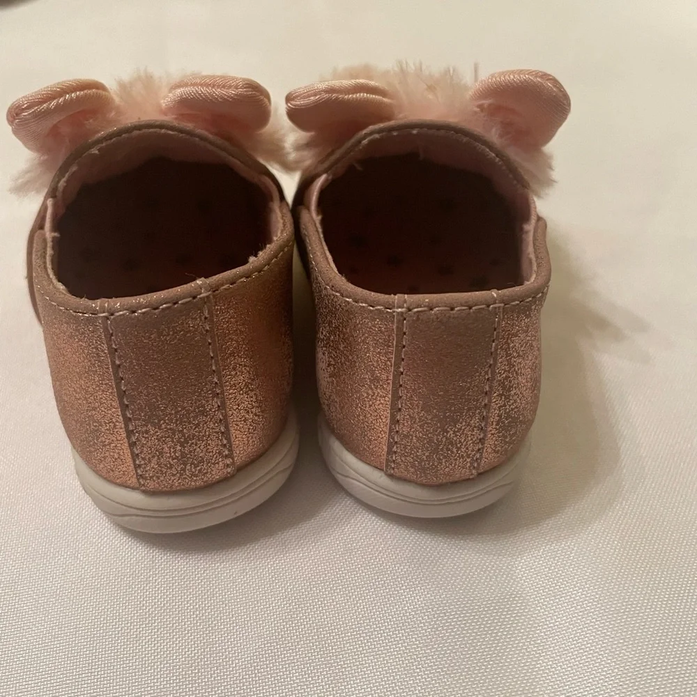 Set of Kids Brown Boots, Pink‎ Bunny Shoes, & Silver Slippers, Size 3